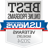 U.S. 新闻与世界报道2024年退伍军人最佳在线课程徽章-学士学位